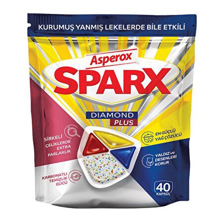 Asperox Sparx Diamond Plus 40 Bulaşık Makinesi Kapsülü