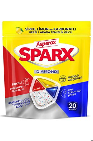 Asperox Sparx Diamond Bulaşık Kapsülü 20'li