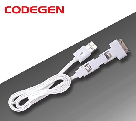 Codegen Apple iPhone 30 Pin / 8 Pin / Micro USB Şarj Kablosu X95