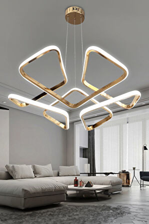 Dron Köşeli Modern Sarkıt Salon-Oturma Odası Led Avize