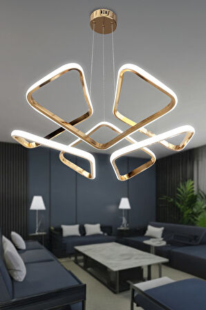 Dron Köşeli Modern Sarkıt Salon-Oturma Odası Led Avize