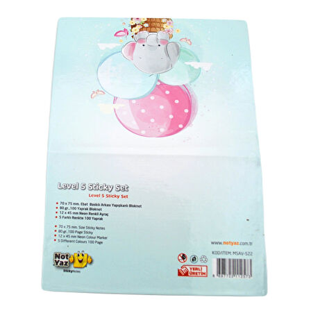 Not Yaz Level-5 Sticky Set 70x75 Yapışkanlı Kağıt+5 Film Index (MSAV-522)