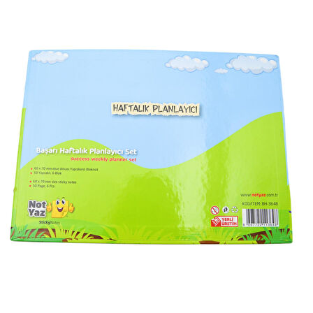 NotYaz 29x21 50 Yaprak 6 Blok Başarı Haftalık Planlayıcı Dinozor (BH-3648)