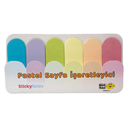 NotYaz Rainbow Pastel Smile Sayfa İşaretleyici 6 Renk x 10 Sayfa (PA-7578) 