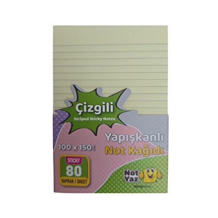 Çizgili Yapışkanlı Not Kağıdı