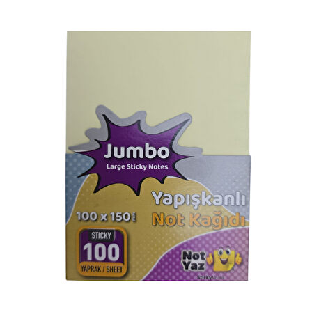 Jumbo Düz Yapışkanlı Not Kağıdı