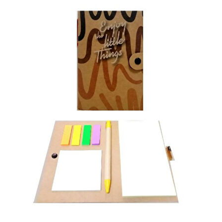 NotYaz 100x150 Enjoy Little Things 50 Yaprak Kilitli Kraft Bloknot (KB-1759)