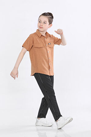 Mornio Erkek Çocuk Gömlek ve Pantolon 2 li Takım VF24KMR5104546