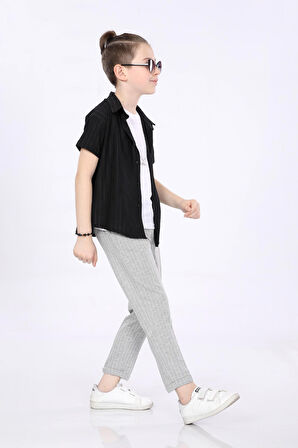 Mornio Erkek Çocuk Gömlek-T-shirt ve Pantolon 3 lü Takım VF24KMR5101314