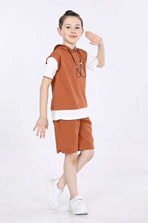 Mornio Erkek Çocuk T-shirt ve Şort 2 li Takım VF24KMR5103738