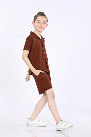 Mornio Erkek Çocuk Gömlek ve Şortlu 2 li Takım VF24KMR5101718