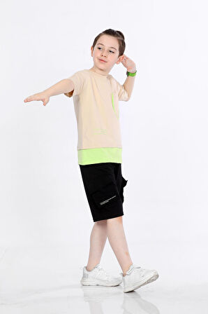 Mornio Erkek Çocuk T-shirt ve Şort 2 li Takım VF24KMR51012