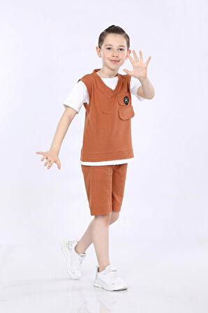 Mornio Erkek Çocuk Tişört ve Şort İkili Takım VF24KMR5103536