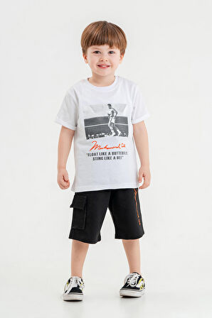 Barkod Kids %100 Pamuk İkili Takım T-shirt ve Kapri Erkek Çocuk HLK5060176