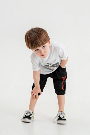 Barkod Kids %100 Pamuk İkili Takım T-shirt ve Kapri Erkek Çocuk HLK5060176
