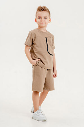 Barkod Kids %100 Pamuk İkili Takım T-shirt ve şort Erkek Çocuk HLK506070184