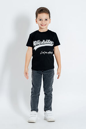 Hola Kids Erkek Çocuk Pamuk Tişört ve Kot Pantolon Alt-Üst 2 li Takım HLK2748VF