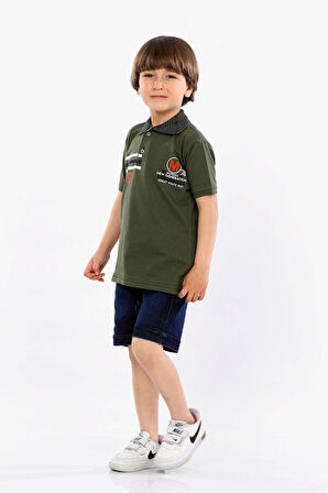 Mornio Erkek Çocuk Polo Yaka  Lacost Kumaş Tişört ve Kot Şort  İkili Yazlık Takım MRN5111314VF