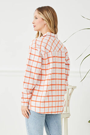 Go Veform Çift Cepli Kadın Oduncu Gömlek Lila ZN5013