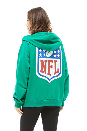 Go Veform Kanguru Cep Fermuarlı Kadın Sweatshirt Yeşil ZN5025