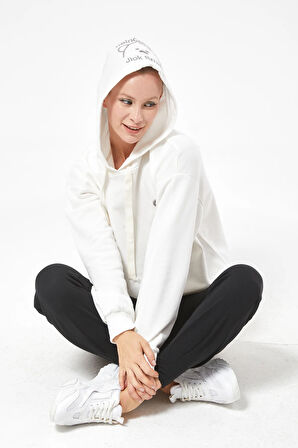 Go Veform Kapüşonlu Kadın Sweatshirt Ekru ZN5030