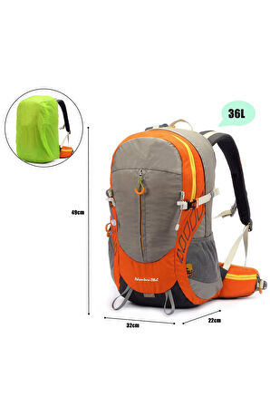 Outdoor Kamp ve Yürüyüş Sırt Çantası (36 Litre Kapasiteli) Turuncu 9860