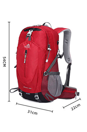 Outdoor Kamp ve Yürüyüş Sırt Çantası (38  Litre Kapasiteli) Kırmızı 9674