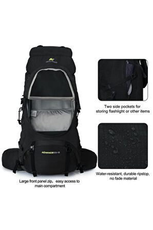 Profesyonel Outdoor Dağcılık, Kamp ve Yürüyüş Sırt Çantası (65+5  Litre) Yeşil 8921