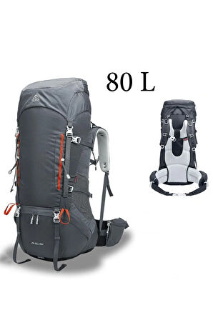 Profesyonel Outdoor Dağcılık, Kamp ve Yürüyüş Sırt Çantası (80  Litre) Gri 8187