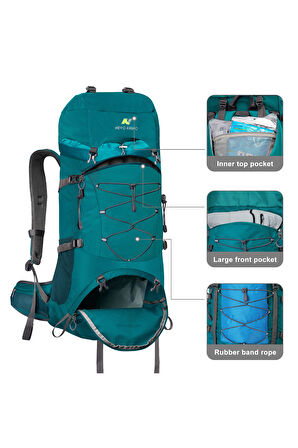 Outdoor Kamp ve Yürüyüş Sırt Çantası (60 Litre) Turkuaz 9032