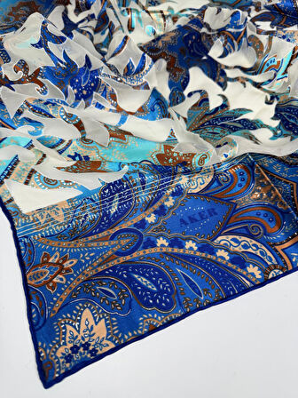 Devore Eşarp - İpek ve Viskon Karışımı Yazlık Eşarp -4633718