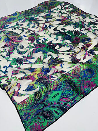 Devore Eşarp - İpek ve Viskon Karışımı Yazlık Eşarp -4633718