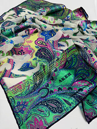 Devore Eşarp - İpek ve Viskon Karışımı Yazlık Eşarp -4633718