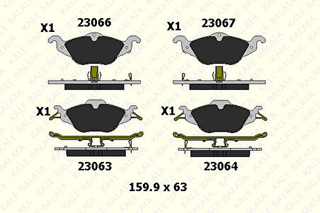 Opel On Fren Balatası Astra G Zafıra A 98>10 - Kale B 23063 173 05 Ans