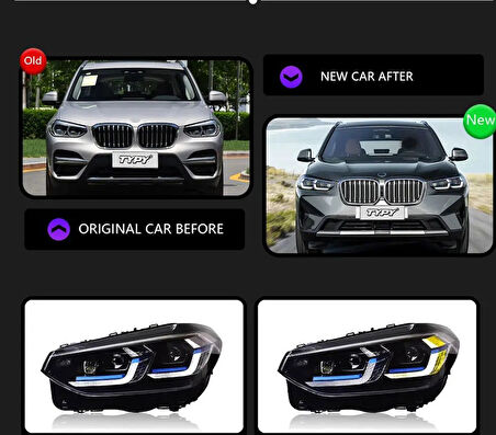 AUTOGP  Bmw x3 g01 ön far lambası g01lci model laser görünüm ledli 2017 / 2020