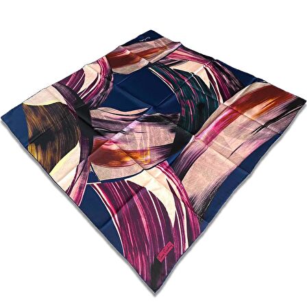 Pierre Cardin Lacivert Karma Desen Tivil İpek Eşarp 8385438-921