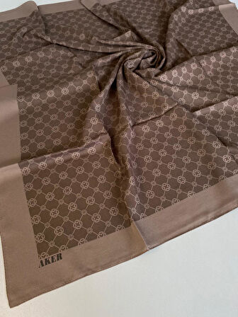 Aker Kahverengi Elegance Monogram Eşarp 1090500-932