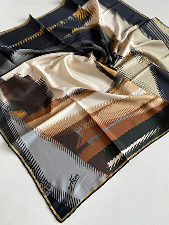 Aker Polyester Eşarp 51811 Siyah Karışık Desen