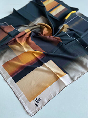 Aker Polyester Eşarp 51814 Sarı Karışık Desen