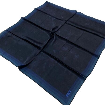 Aker Lacivert Bulut Desenli Taşlanmış Saten İpek Eşarp 8783757-313