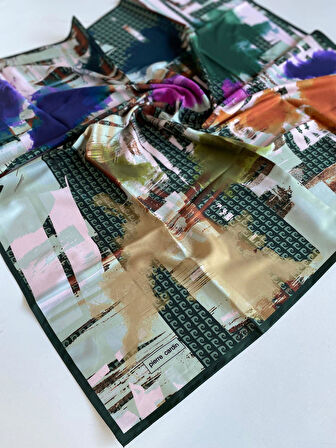 Pierre Cardin Polyester Eşarp 51826 Yeşil Karışık Desen