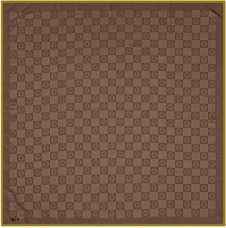 Aker Dama Monogram Eşarp- Kahverengi - 1070600-931