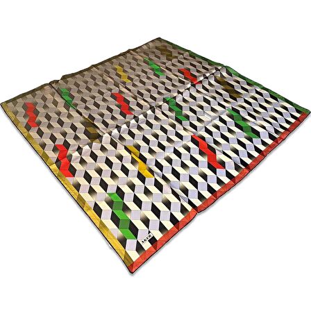 Aker Sarı Geometrik Desen Tivil İpek Eşarp 8076713-916