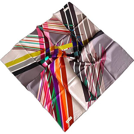 Pierre Cardin Tivil İpek Eşarp 8832438-931-35595 Turuncu Karışık Desen