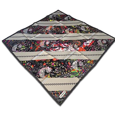 Cacharel Gri Karma Desen Tivil İpek Eşarp 8849313-971