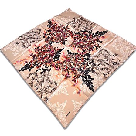 Aker Mavi Somon Desen Tivil İpek Eşarp 8749713-931