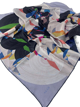 Bosphorus Çift Taraflı  Tivil %100  İpek (Silk) Eşarp 90 X 90  - 8381712-922