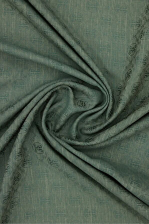 Logolu İpek Koton Jakar Eşarp - 8933984