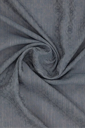 Logolu İpek Koton Jakar Eşarp - 8933984