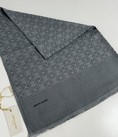 Elegans Monogram Şal-75 X 190-090700-971 Gri